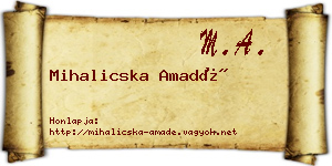 Mihalicska Amadé névjegykártya